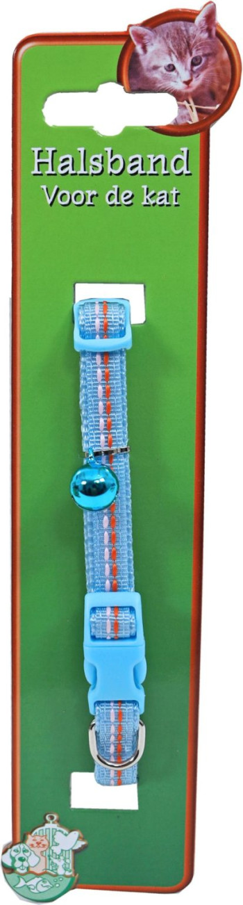Halsband Kat Blauw met stiksel