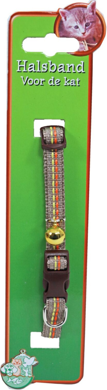 Halsband Kat Mocca met stiksel