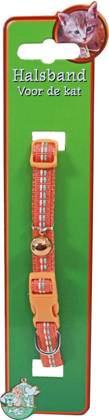 Halsband Kat Oranje met stiksel