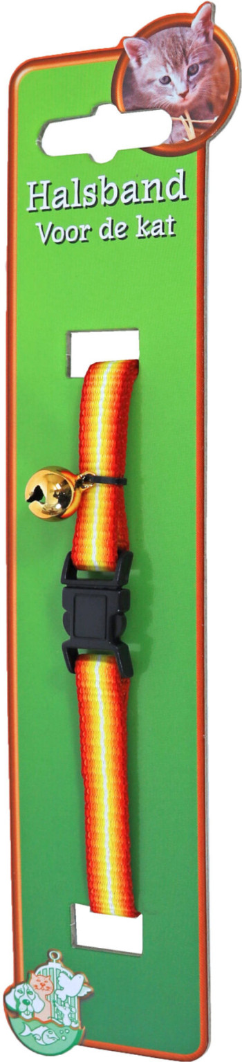 Halsband Kat Oranje met witte streep