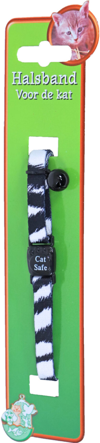 Halsband Kat met Zebraprint (met Cat Safe sluiting)