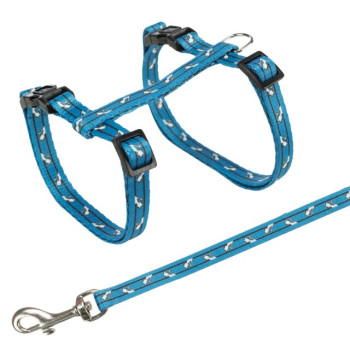 Kattentuig Blauw met poesjes
