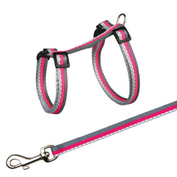 Kattentuig Grijs / Roze streep